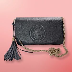 Gucci Soho Chain Crossbody Bag (Outlet) Leather Medium Black